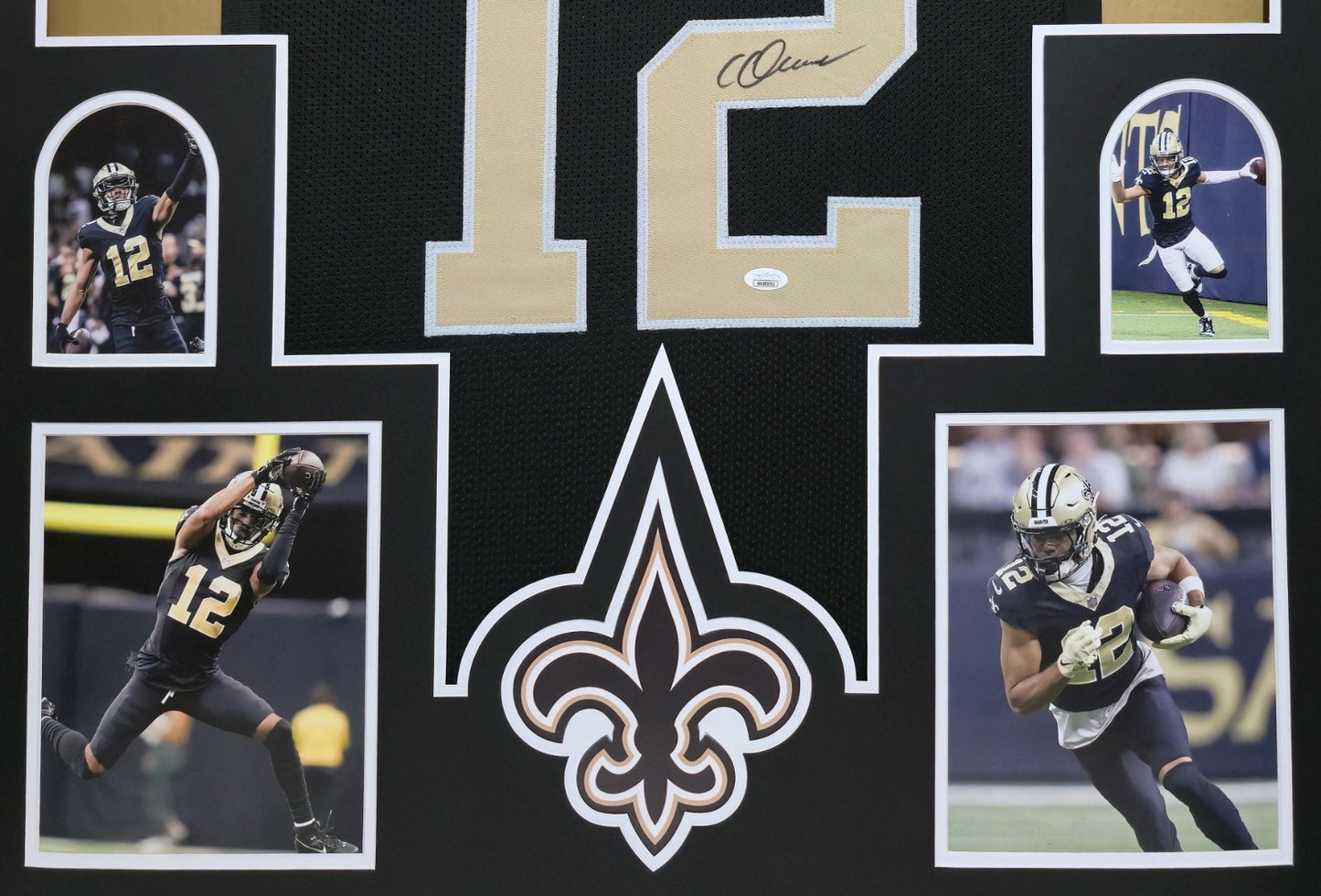 Framed New Orleans Saints Chris Olave Autographed Signed Jersey Jsa Coa