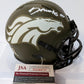 Denver Broncos Damarri Mathis Autographed Salute To Service Mini Helmet Jsa Coa
