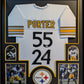 Framed Pittsburgh Steelers Joey Porter Jr & Sr Autographed Signed Jersey Jsa Coa