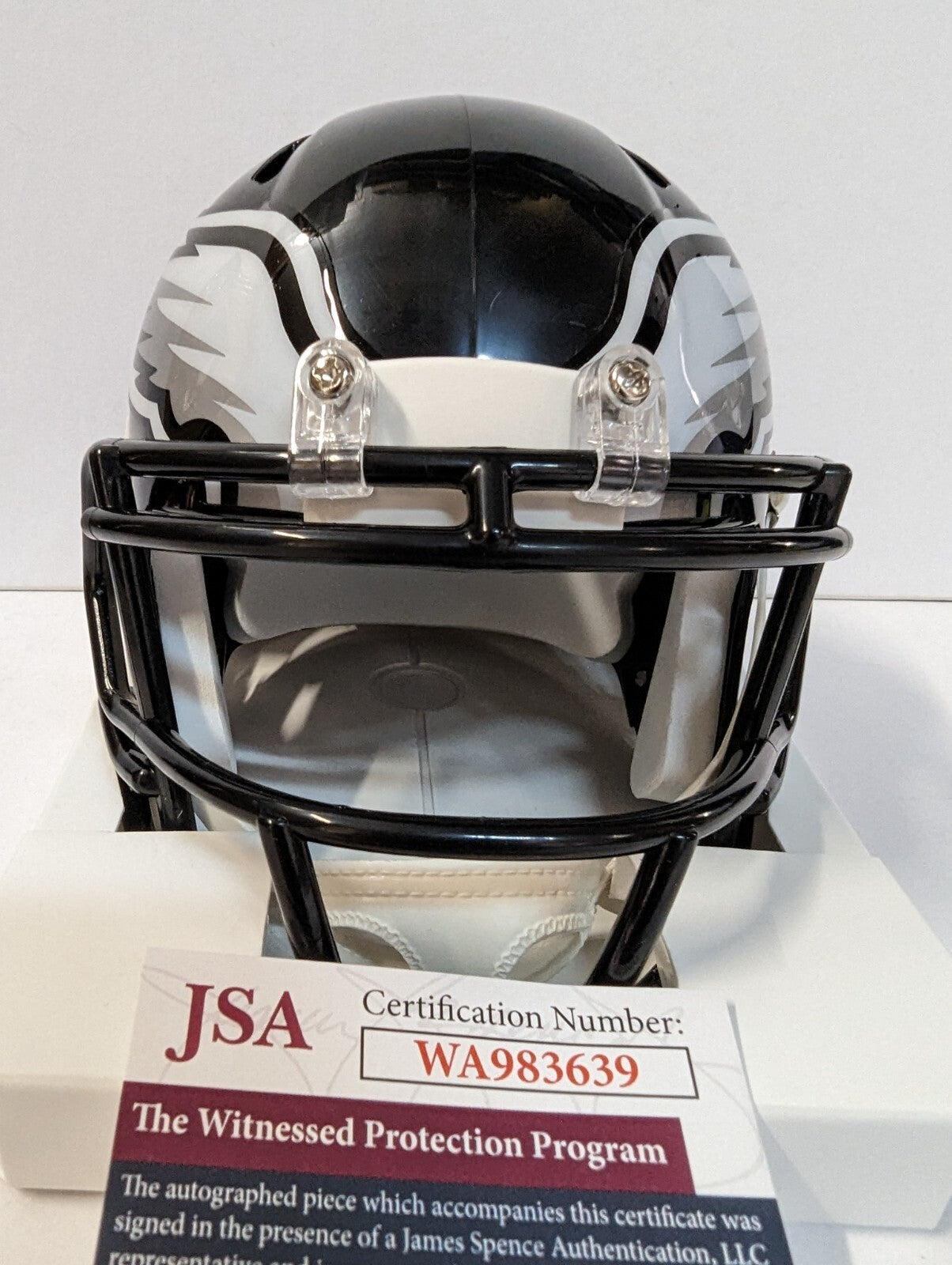 Philadelphia Eagles Nolan Smith Jr Autographed Signed  Speed Mini Helmet Jsa Coa