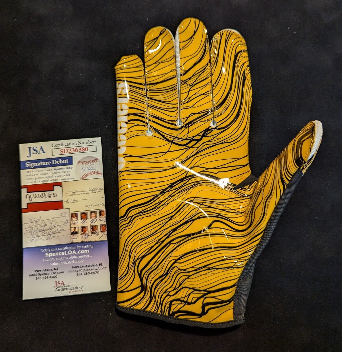 Pittsburgh Steelers Troy Fautanu Signed Glove Jsa Coa