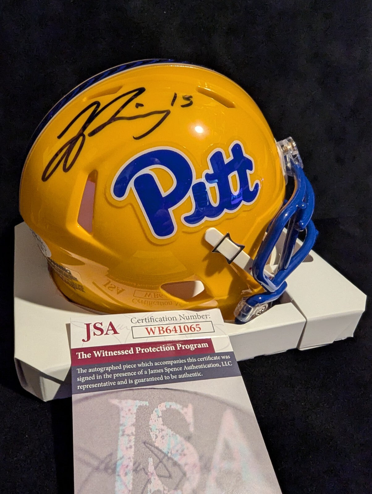 Pitt Panthers Jason Pinnock Signed Speed Mini Helmet Jsa Coa