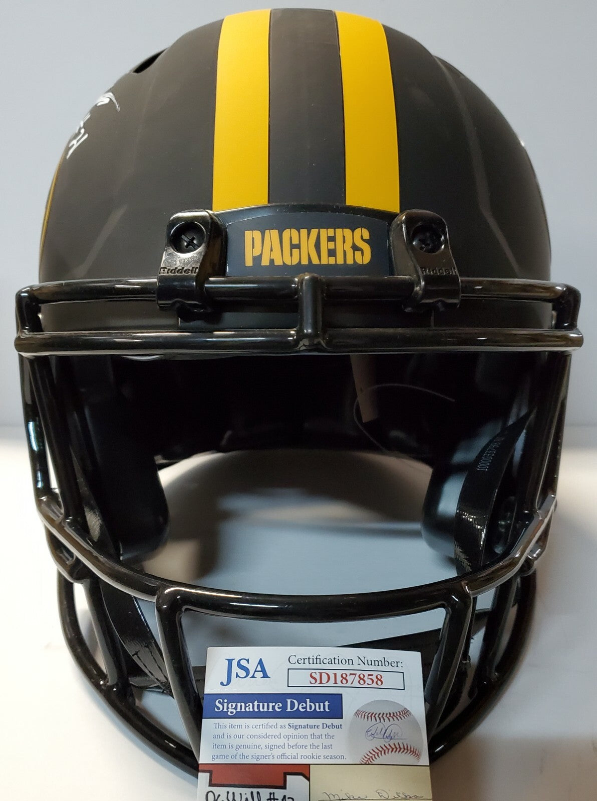 Green Bay Packers Eric Stokes Signed Insc Full Size Eclipse Authentic Helmet Jsa