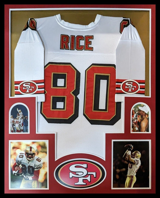MVP Authentics Custom Framed San Francisco 49Ers Jerry Rice Jersey Display 270 sports jersey framing , jersey framing