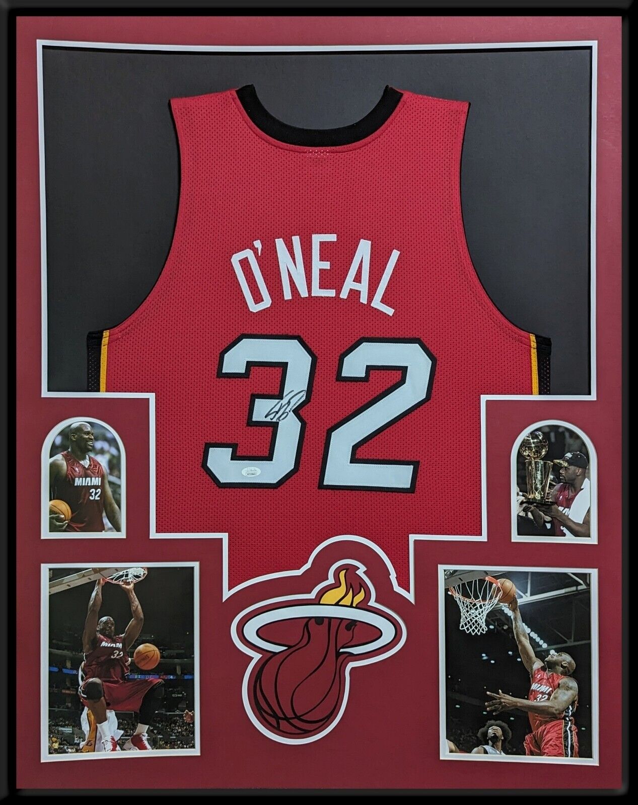 MVP Authentics Framed Miami Heat Shaquille O'neal Autographed Signed Jersey Jsa Coa 449.10 sports jersey framing , jersey framing
