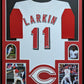 Framed Cincinnati Reds Barry Larkin Autographed Signed Jersey Beckett Holo