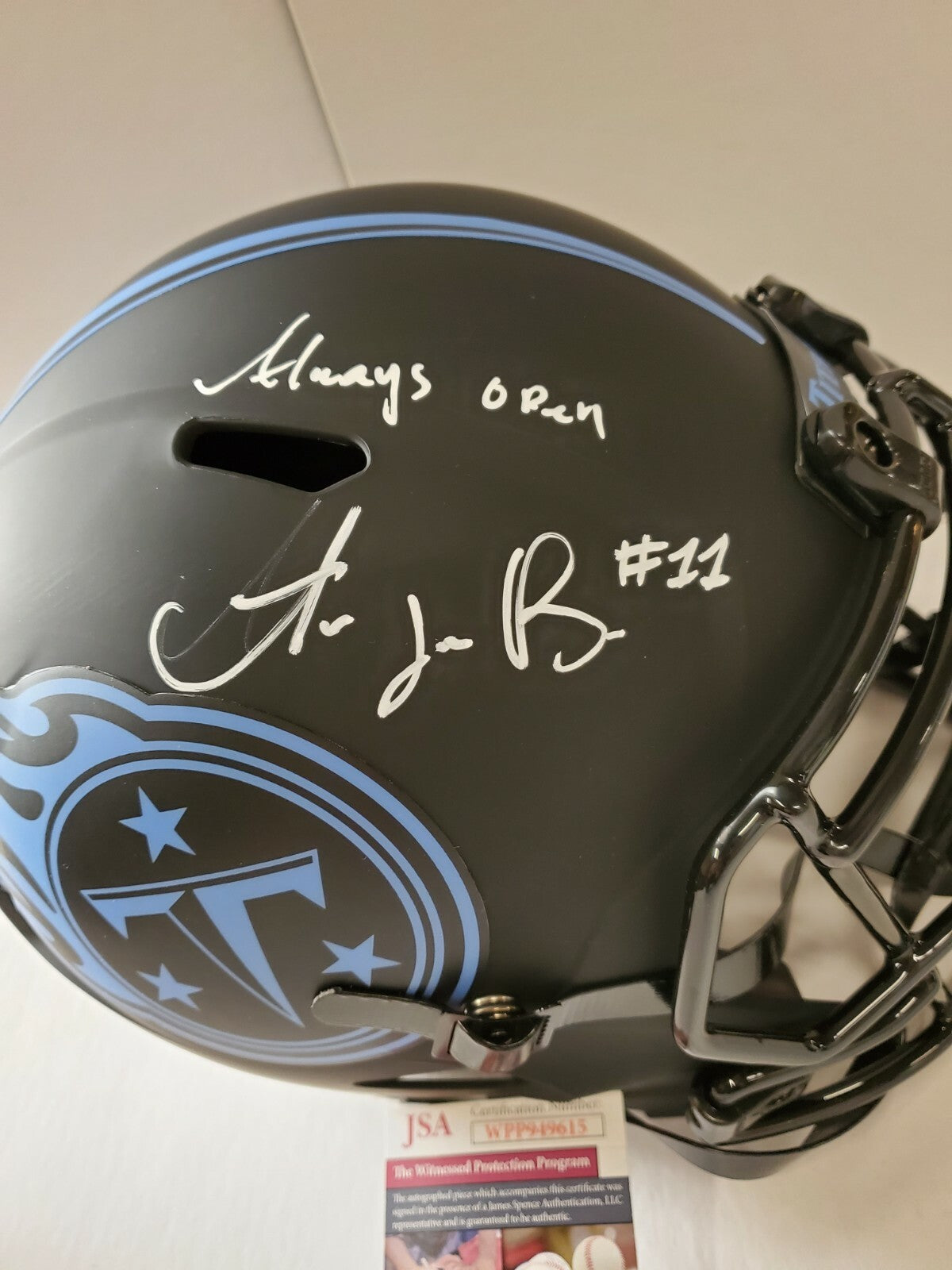 Aj Brown Signed Inscri Tennessee Titans Eclipse Replica Full Size Helmet Jsa Coa