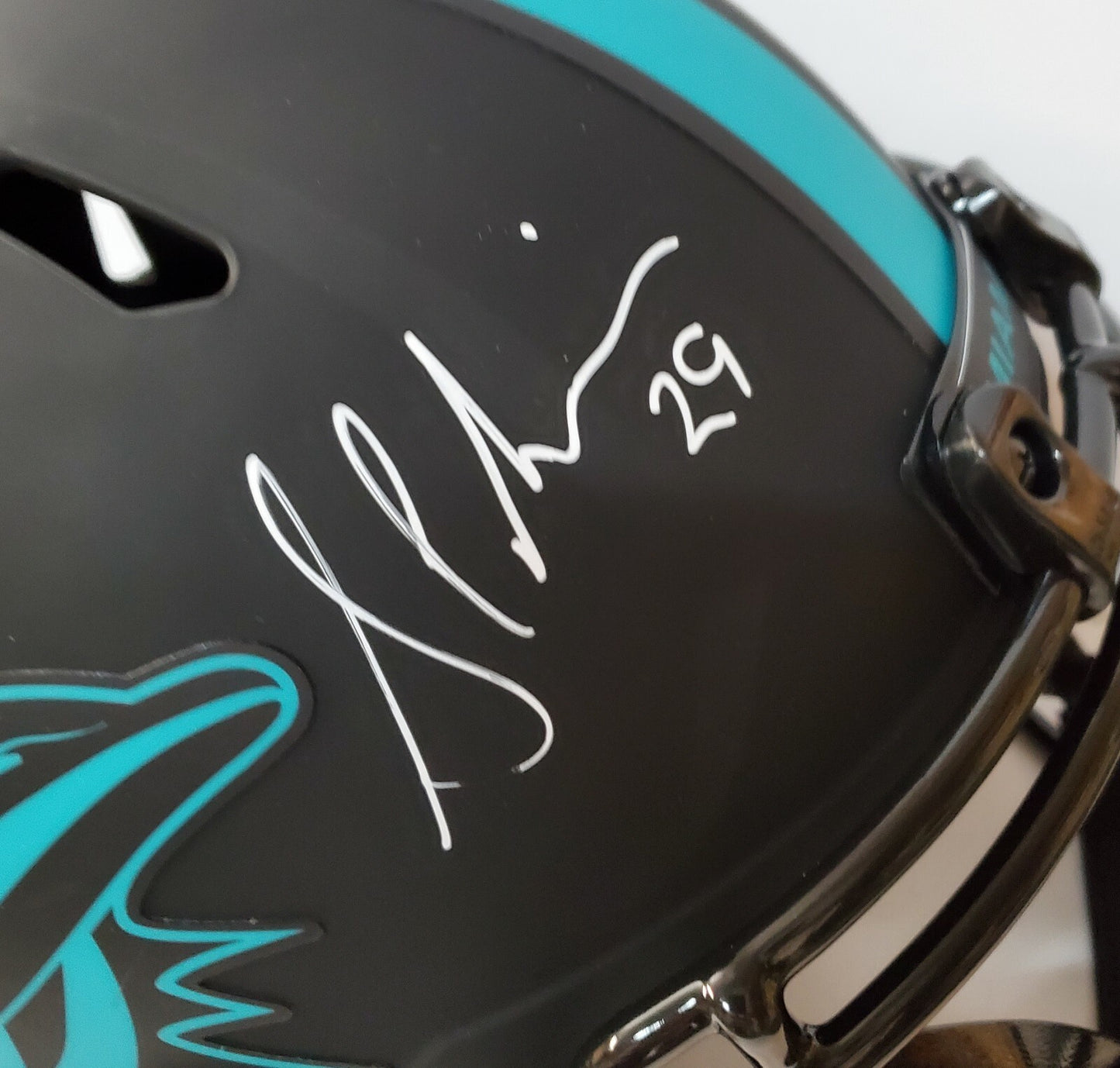 Miami Dolphins Pat Surtain Sam Madison Signed F/S Eclipse Replica Helmet Jsa Coa