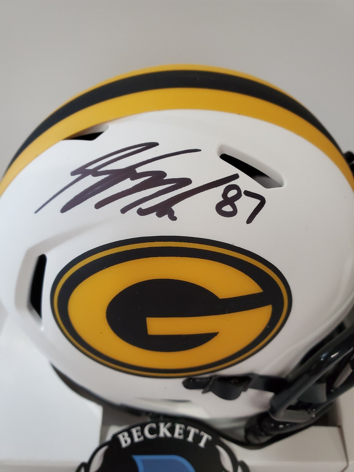 Jordy Nelson Autographed Signed Green Bay Packers Lunar Mini Helmet Bas Holo