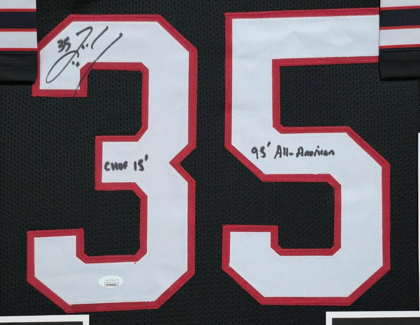 Framed Texas Tech Red Raiders Zach Thomas Autographed Inscribed Jersey Jsa