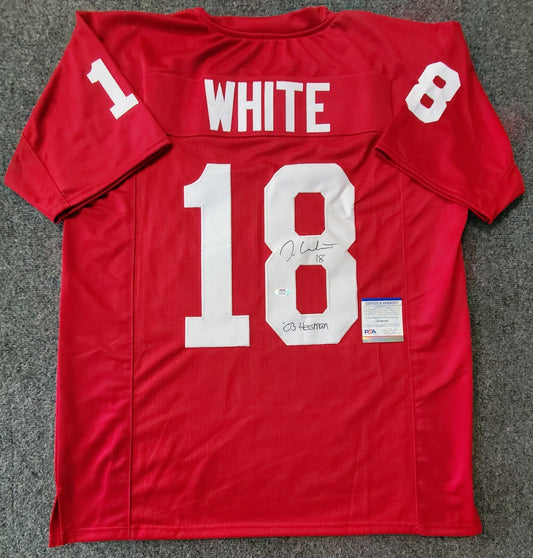 Oklahoma Sooners Jason White Autographed Signed Inscribed Jersey Psa Coa