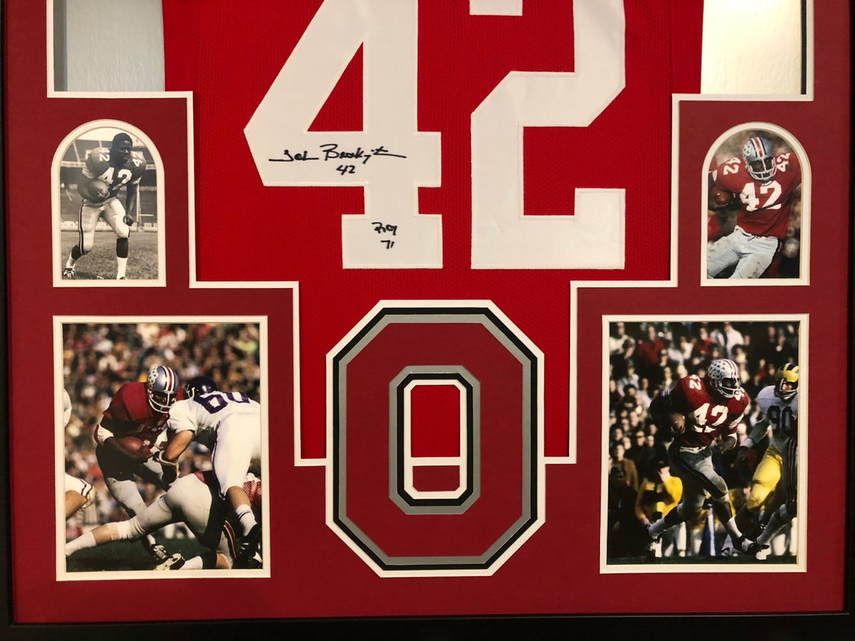 Framed Ohio State Buckeyes John Brockington Autographed Signed Jersey Jsa Coa