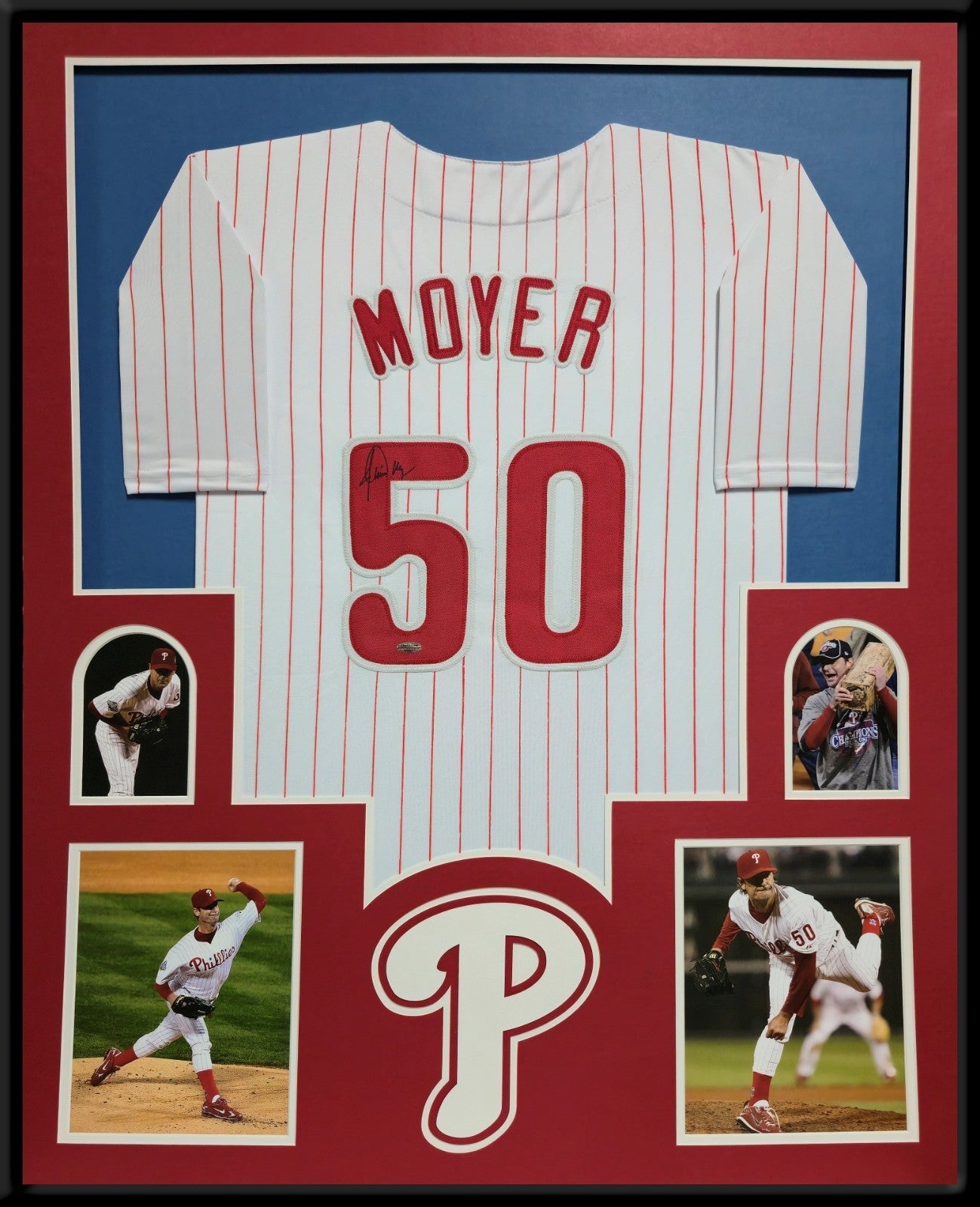 Framed Philadelphia Phillies Jamie Moyer Autographed Signed Jersey Playball Coa