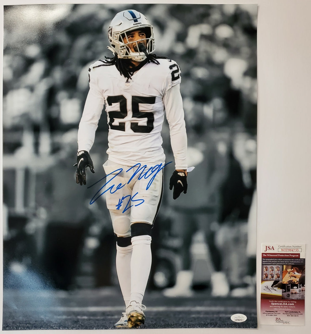 Las Vegas Raiders Trevon Moehrig Autographed 16X20 Photo Jsa Coa