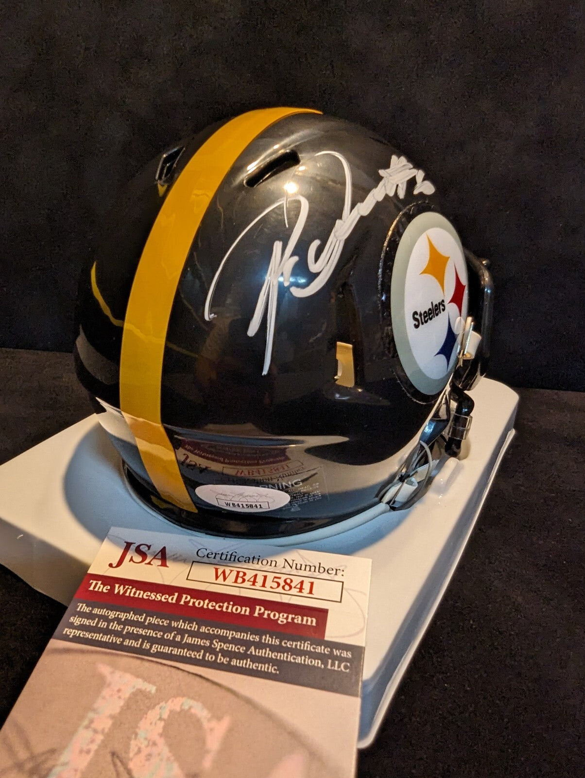 Pittsburgh Steelers Patrick Queen Autographed Speed Mini Helmet Jsa Coa