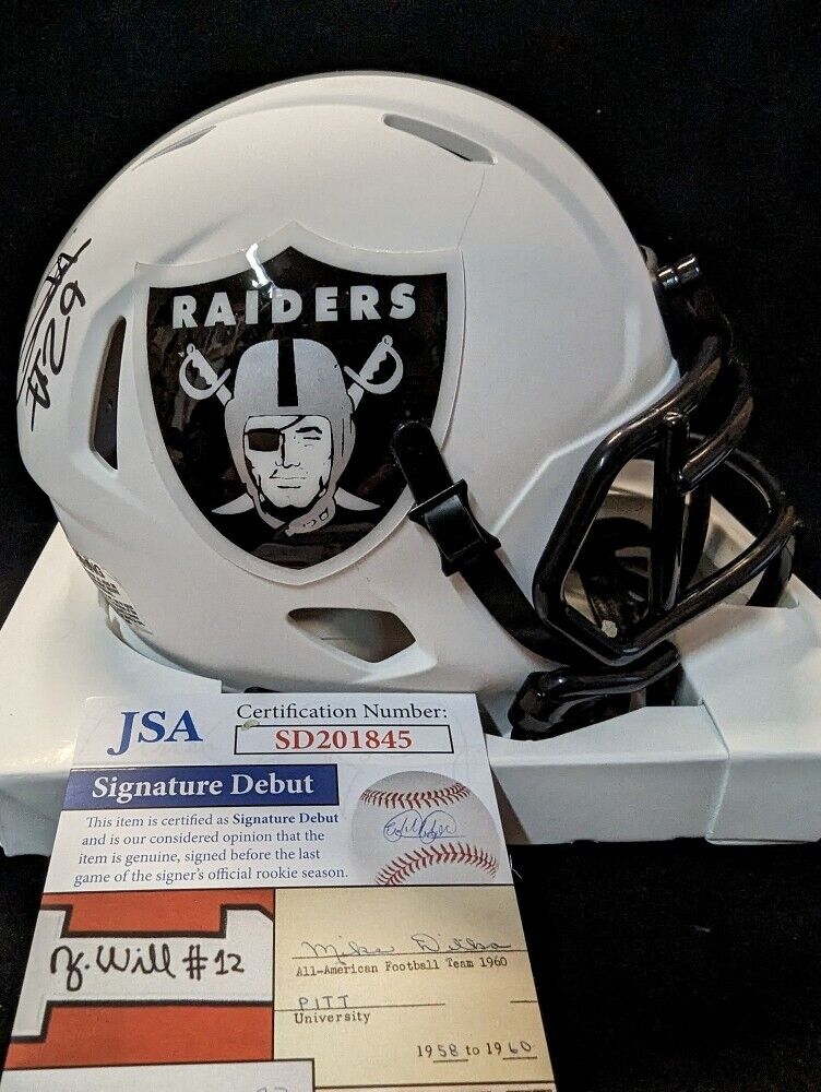 MVP Authentics Las Vegas Raiders Chris Smith Autographed Signed Lunar Mini Helmet Jsa Coa Sil 90 sports jersey framing , jersey framing