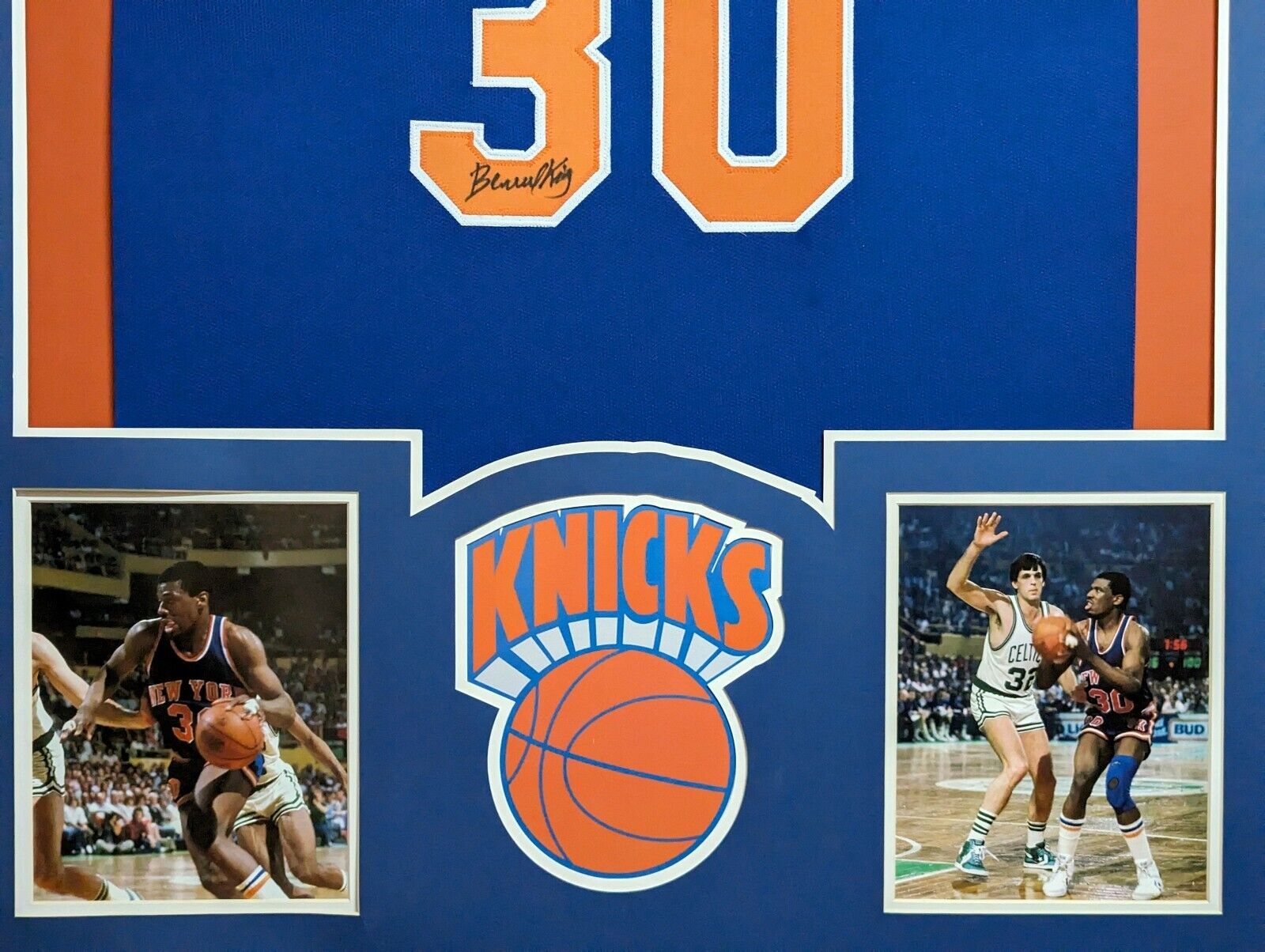 MVP Authentics Framed New York Knicks Bernard King Autographed Signed Jersey Psa Coa 405 sports jersey framing , jersey framing