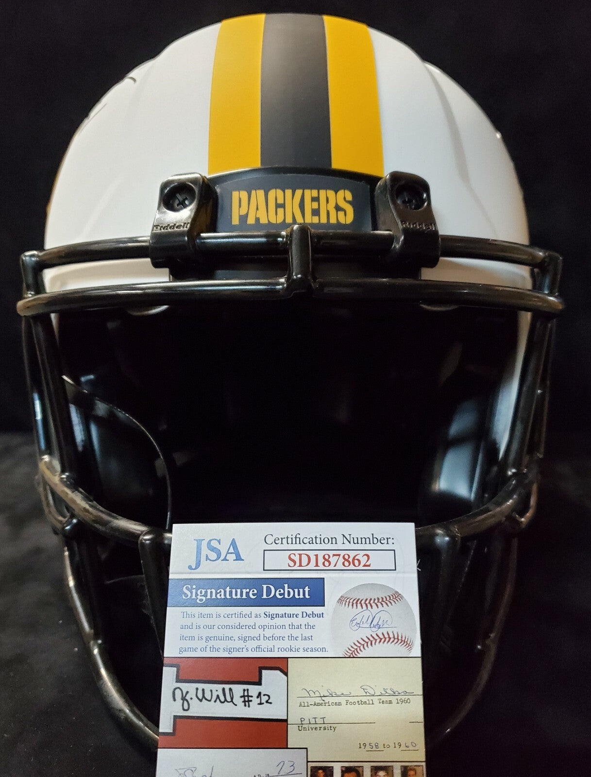 Green Bay Packers Eric Stokes Signed Insc Full Size Lunar Authentic Helmet Jsa