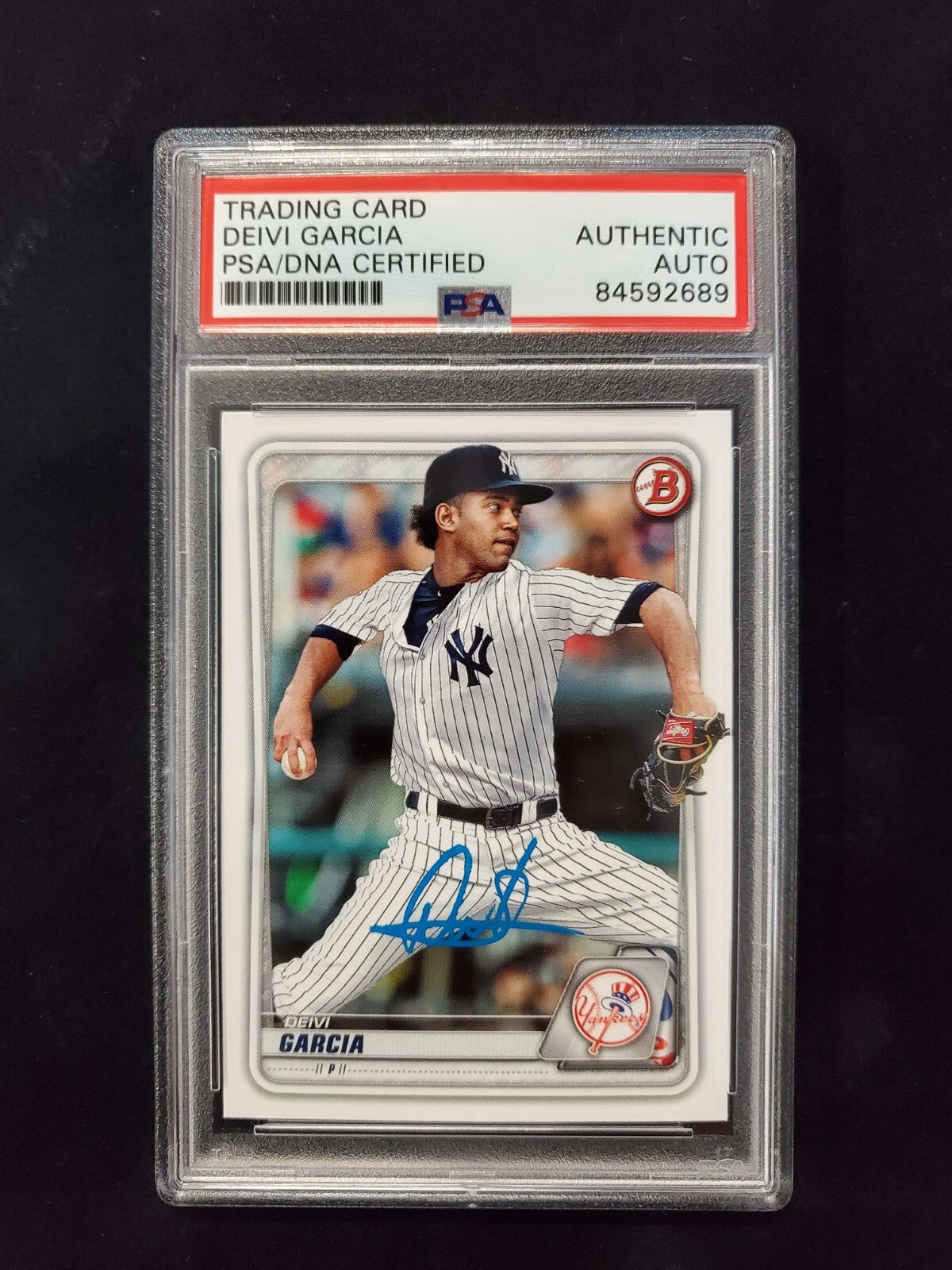 Deivi Garcia Autographed Topps Bowman Yankees Bp-125 Psa Slabbed
