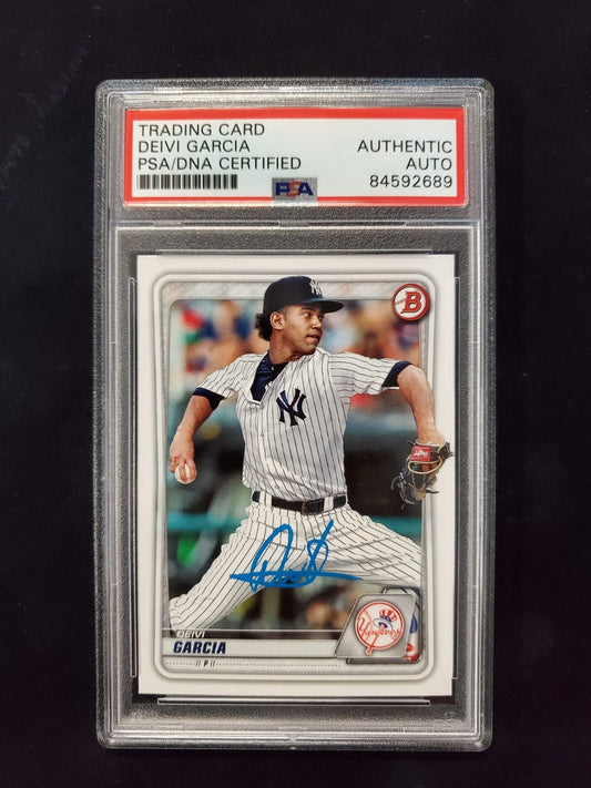 Deivi Garcia Autographed Topps Bowman Yankees Bp-125 Psa Slabbed