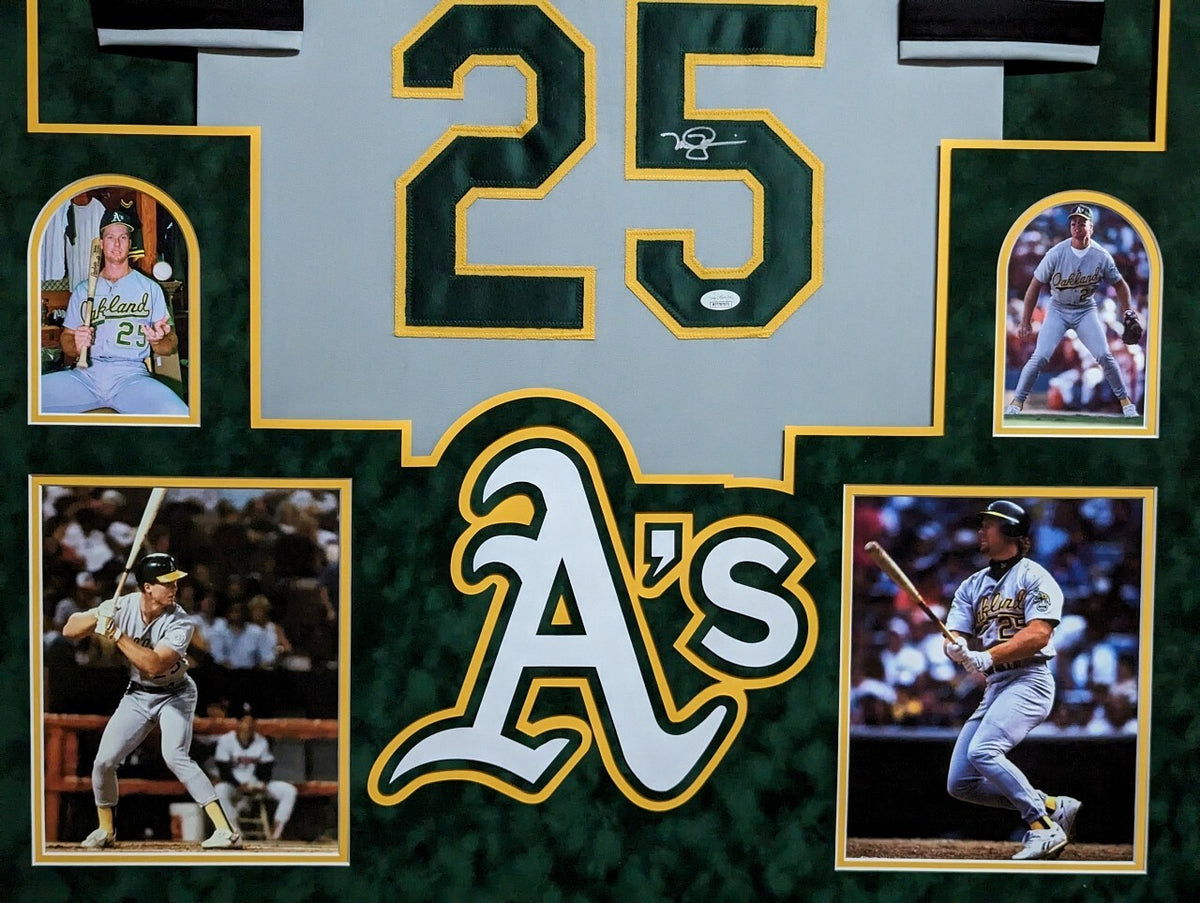 Framed In Suede Oakland A's Mark Mcgwire Autographed Signed Jersey Jsa Coa