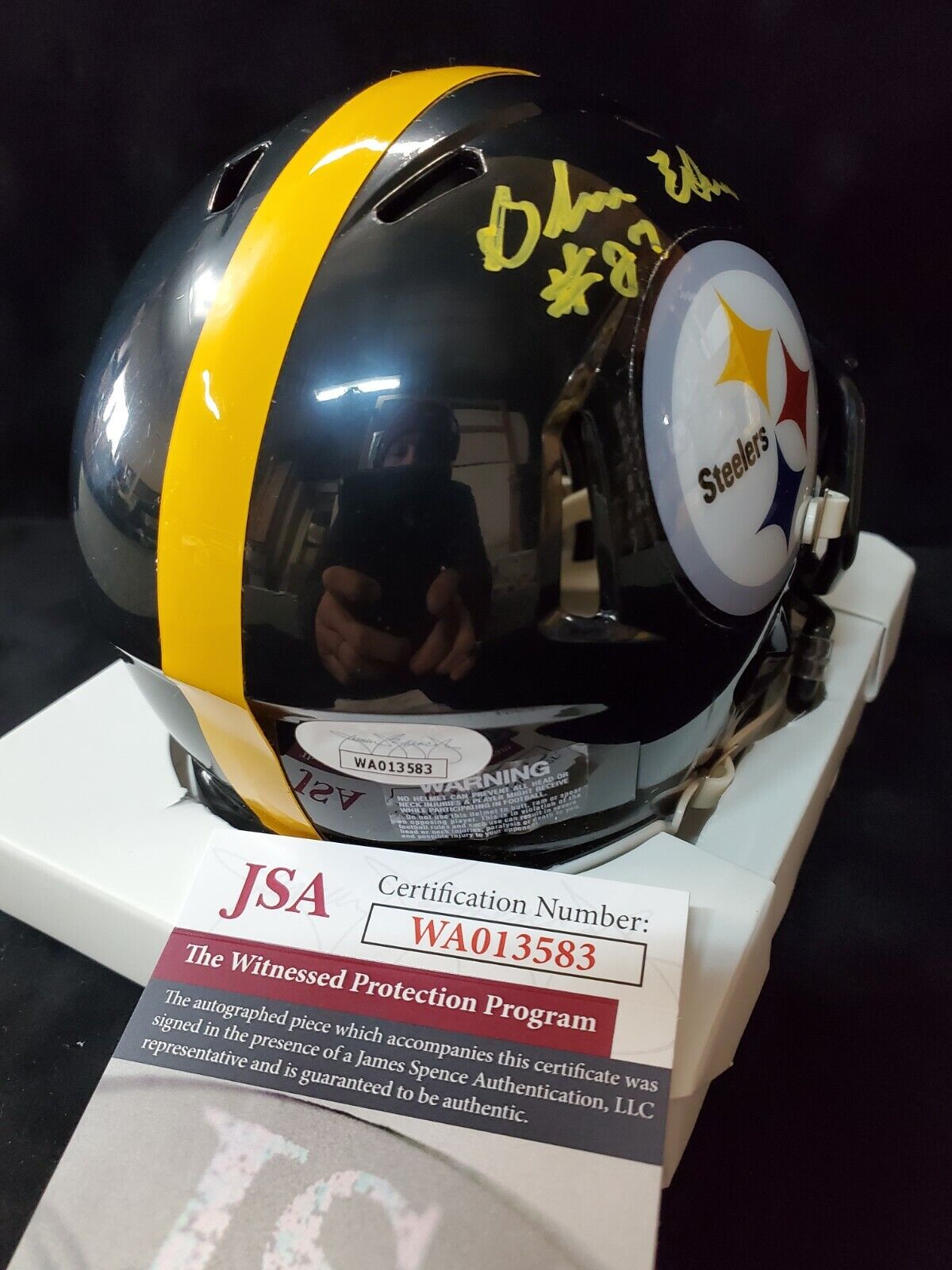 MVP Authentics Pittsburgh Steelers Glen Edwards Signed Speed Mini Helmet Jsa Coa 72 sports jersey framing , jersey framing