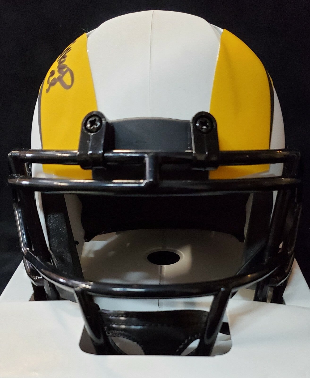 Los Angeles Rams Cam Akers Autographed Lunar Mini Helmet Beckett Holo