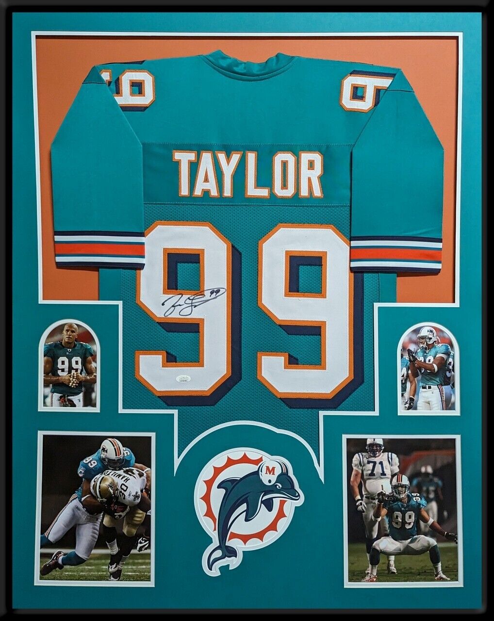 MVP Authentics Framed Miami Dolphins Jason Taylor Autographed Signed Jersey Jsa Coa 540 sports jersey framing , jersey framing