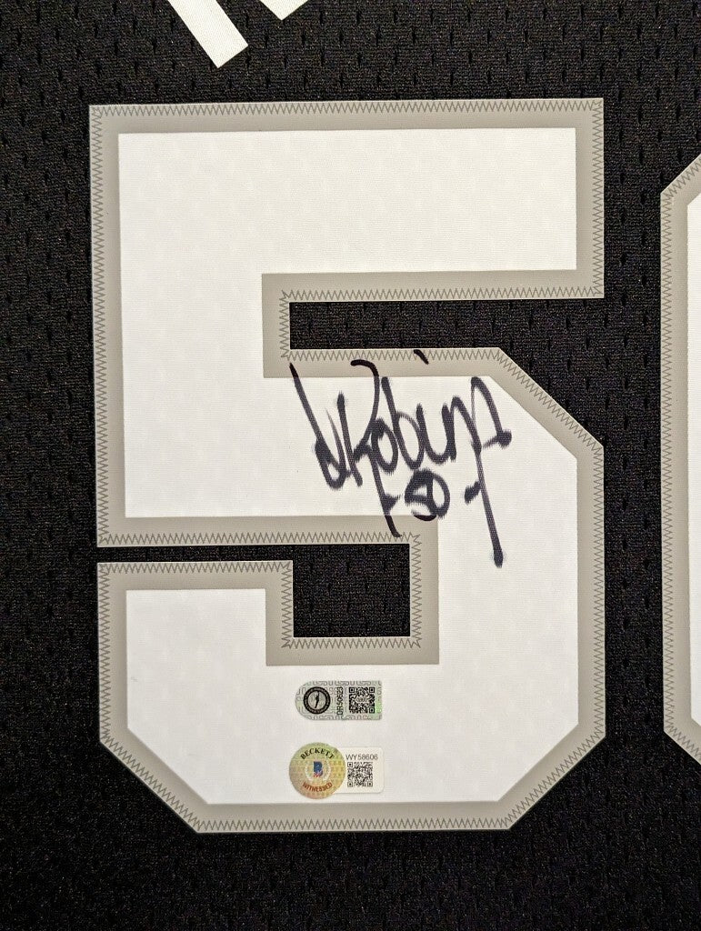 Suede Framed San Antonio Spurs David Robinson Autographed Jersey Beckett Holo