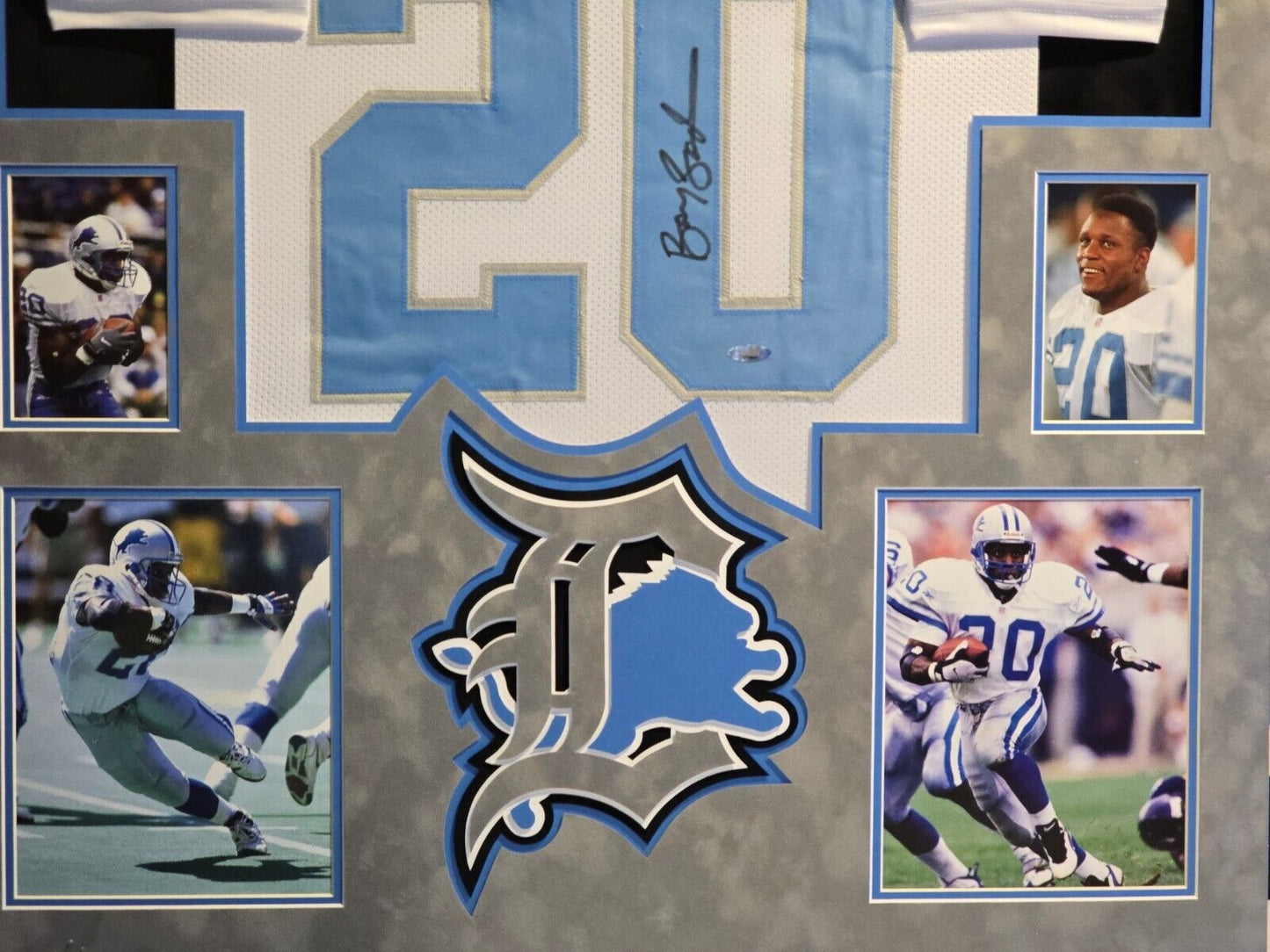 Suede Framed Detroit Lions Barry Sanders Autographed Signed Jersey Tristar Holo