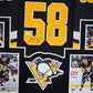 Suede Framed Pittsburgh Penguins Kris Letang Autographed Signed Jersey Jsa Coa