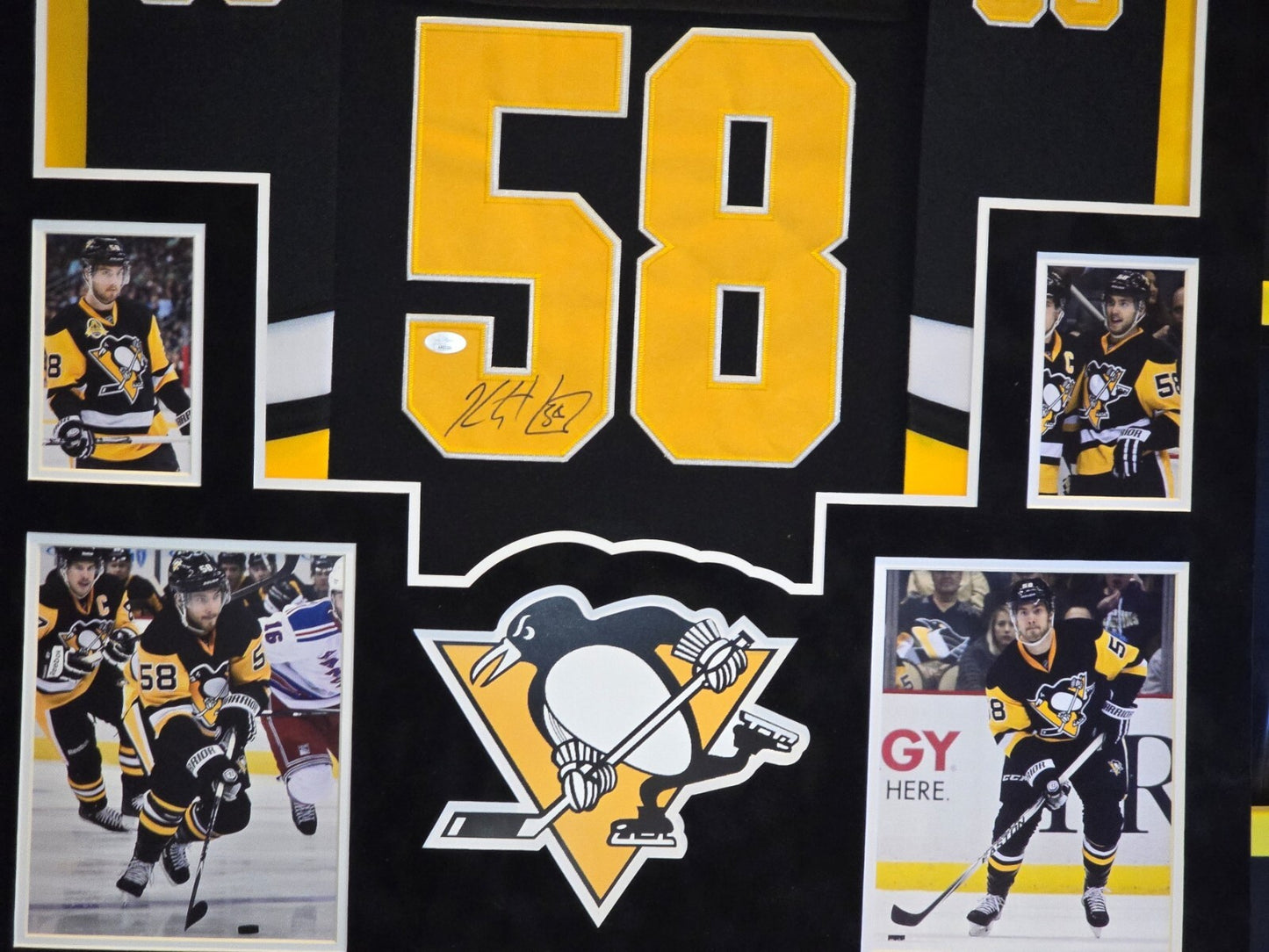 Suede Framed Pittsburgh Penguins Kris Letang Autographed Signed Jersey Jsa Coa
