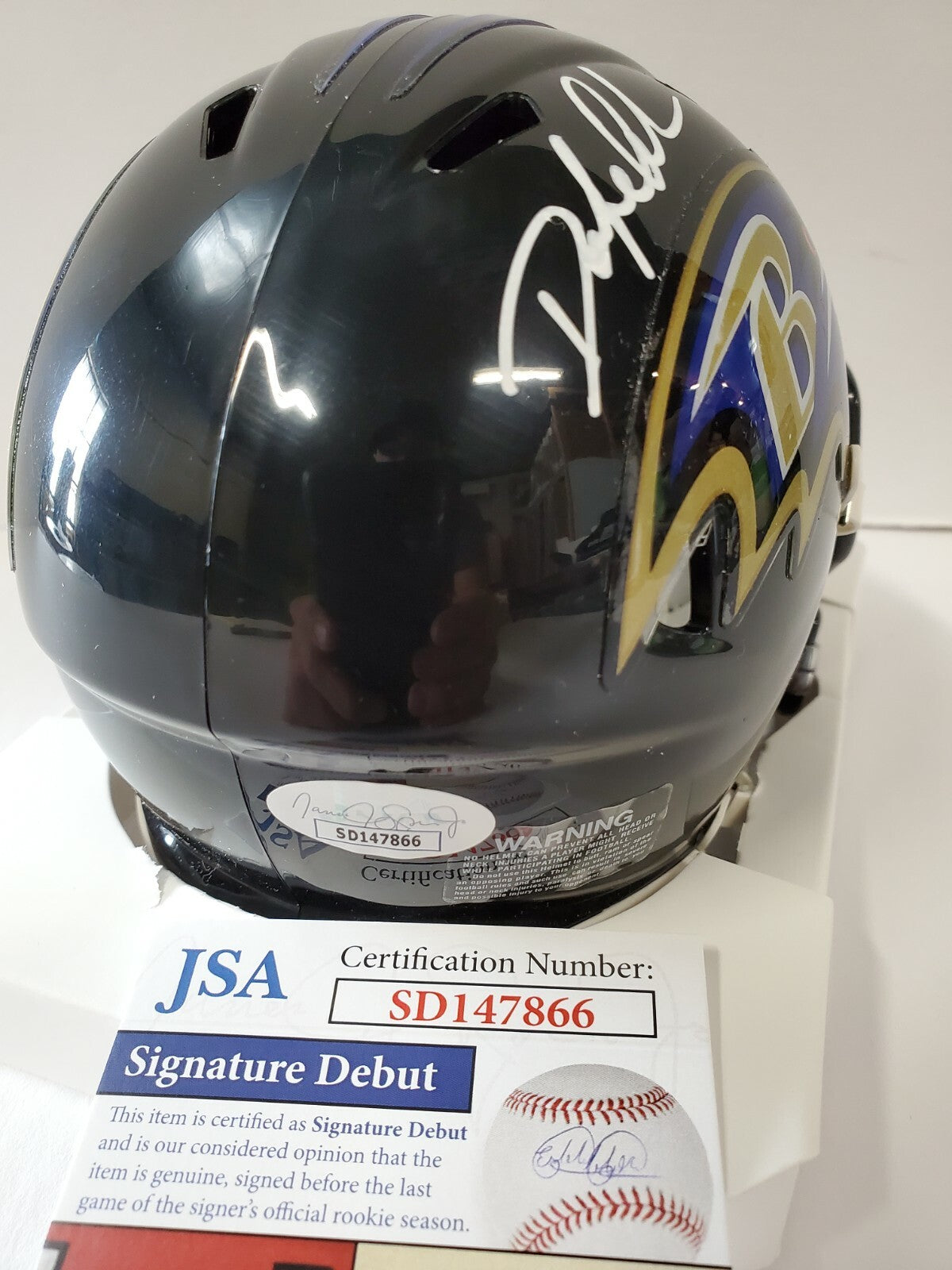 Baltimore Ravens Odafe Jayson Oweh Autographed Speed Mini Helmet Jsa Coa