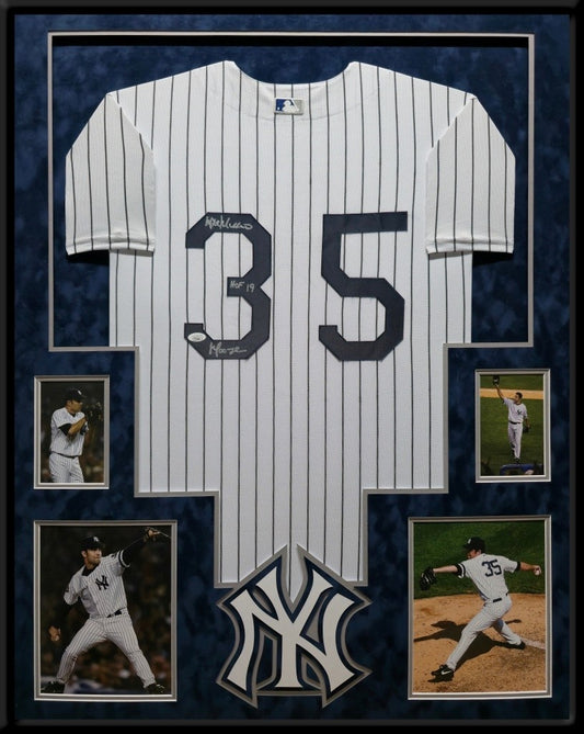 Framed New York Yankees Mike Mussina Autographed Signed Jersey Jsa Coa