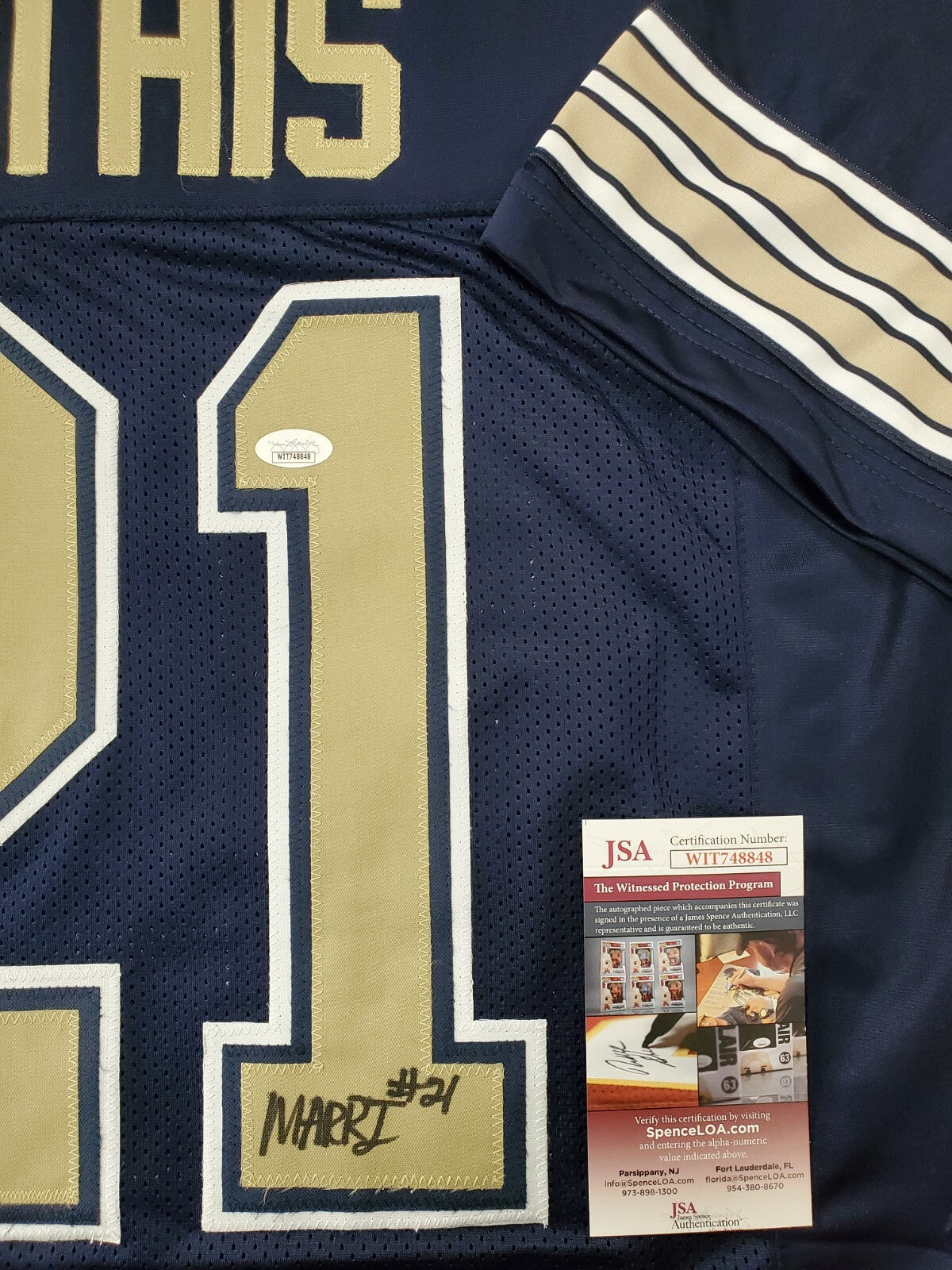 Pitt Panthers Damarri Mathis Autographed Signed Jersey Jsa Coa
