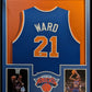 Framed New York Knicks Charlie Ward Jr Autographed Inscribed Jersey Psa Coa