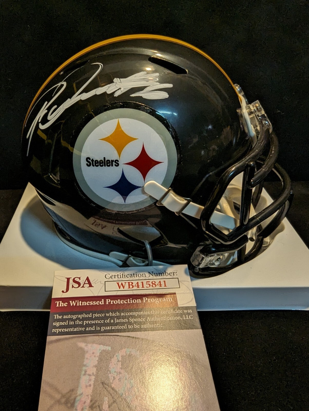 Pittsburgh Steelers Patrick Queen Autographed Speed Mini Helmet Jsa Coa