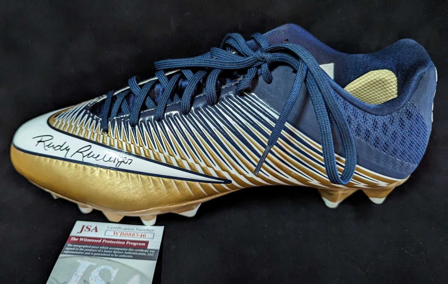 Notre Dame Fighting Irish Rudy Ruettiger Autographed Signed Cleat Jsa Coa