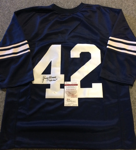 Penn State Lenny Moore Autographed Signed Insc Throwback Jersey Jsa Coa