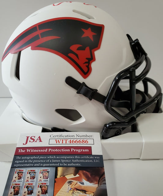 Irving Fryar Autographed New England Patriots Lunar Eclipse Mini Helmet Jsa Coa