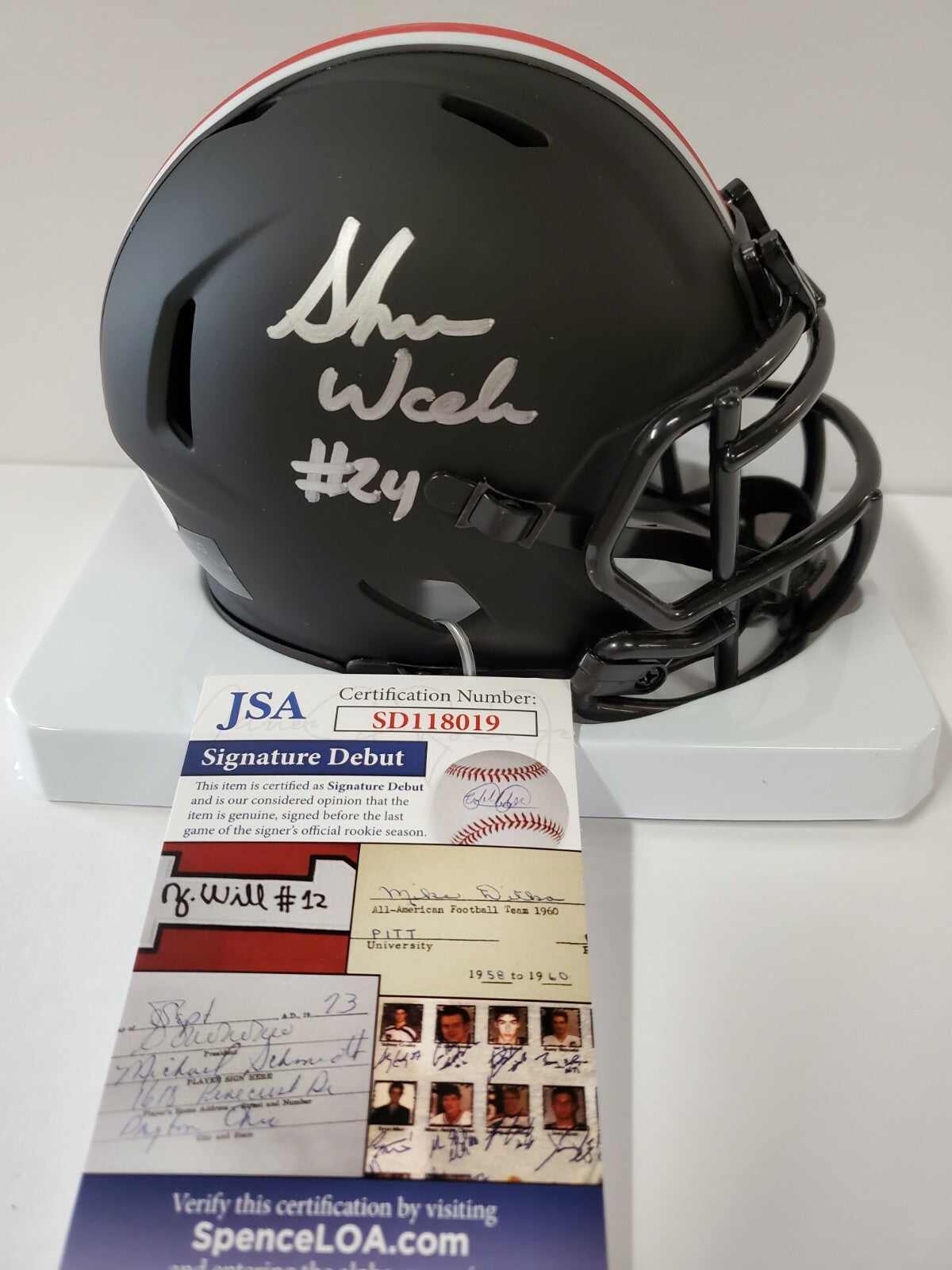 Shaun Wade Autographed Ohio State Buckeyes Eclipse Mini Helmet Jsa Debut Coa