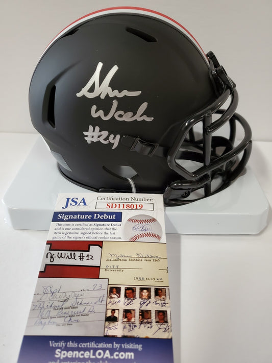 Shaun Wade Autographed Ohio State Buckeyes Eclipse Mini Helmet Jsa Debut Coa