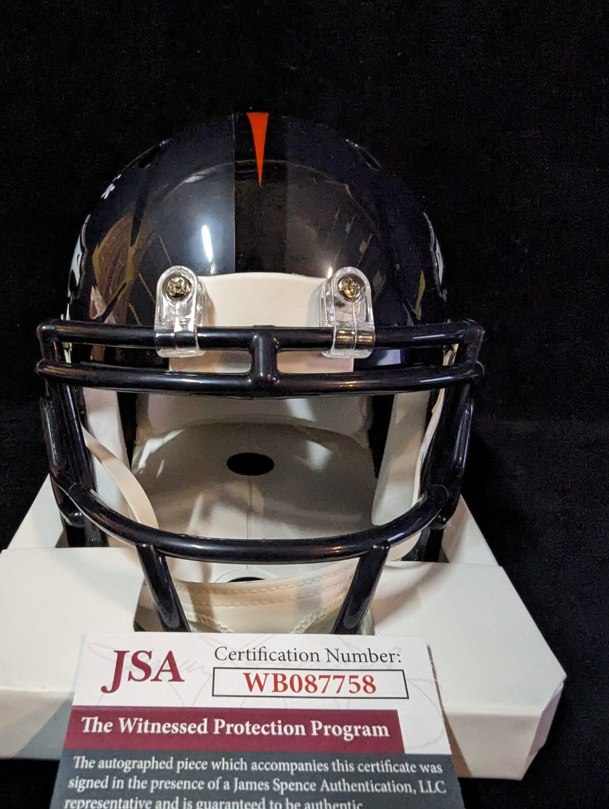 Denver Broncos Thomas Incoom Autographed Speed Mini Helmet Jsa Coa