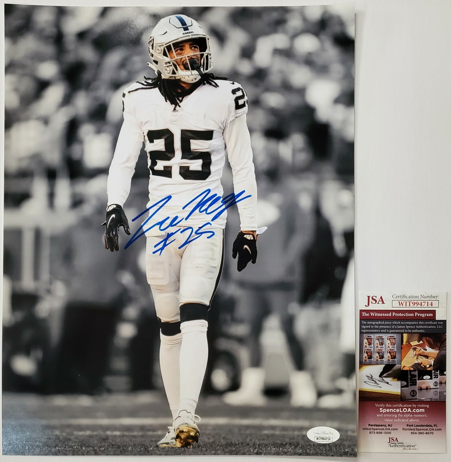 Las Vegas Raiders Trevon Moehrig Autographed 11X14 Photo Jsa Coa