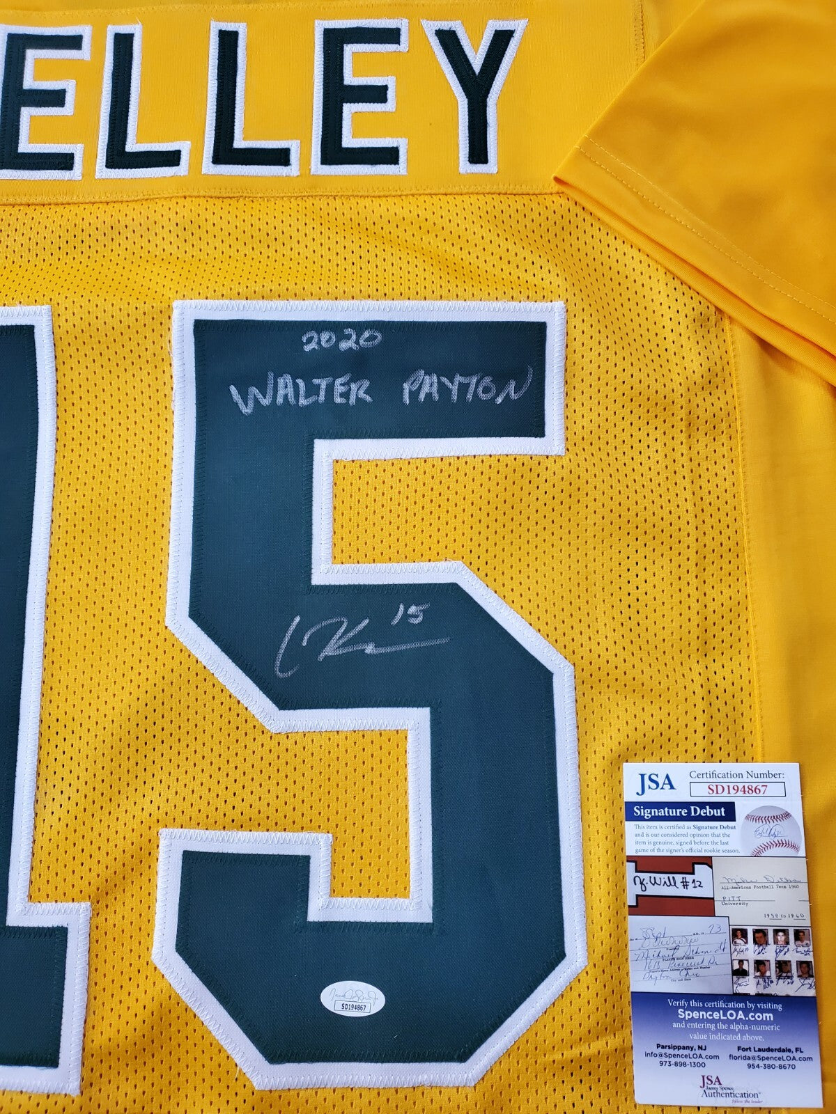 Southeastern Louisiana Lions Cole Kelley Signed Inscribed Jersey Jsa Coa