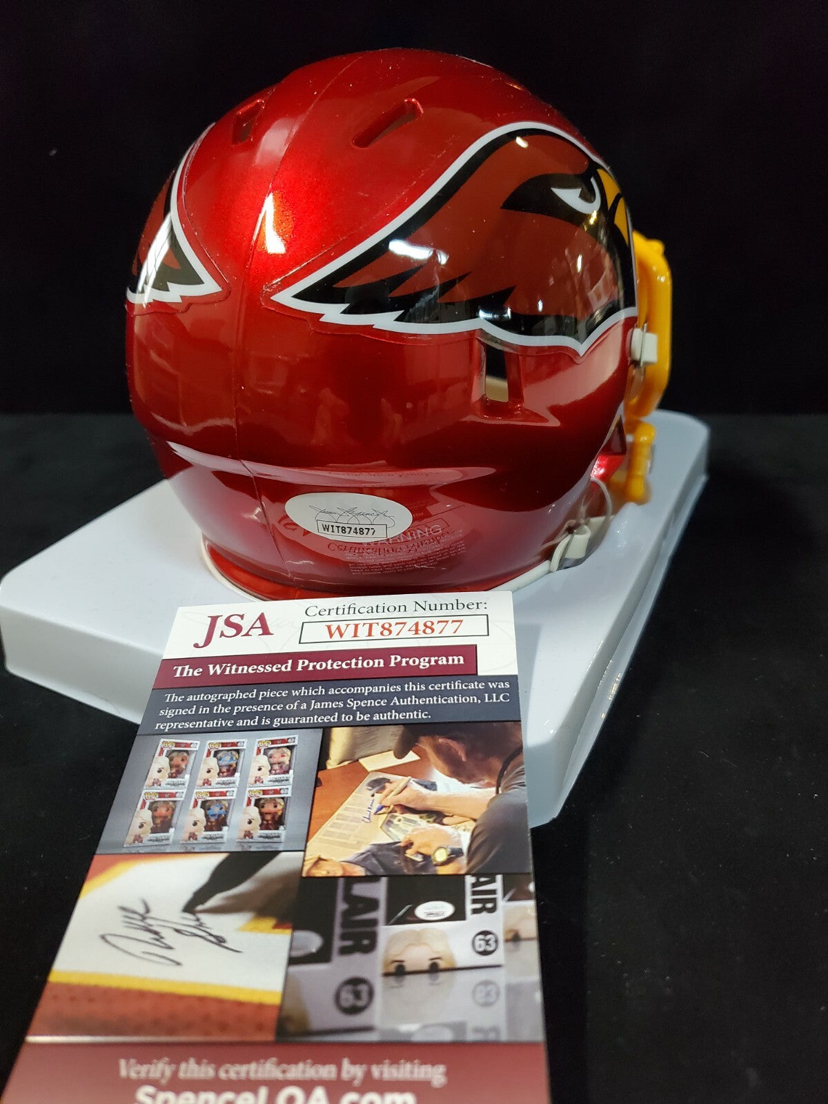 Arizona Cardinals Chase Edmonds Autographed Flash Mini Helmet Jsa Coa