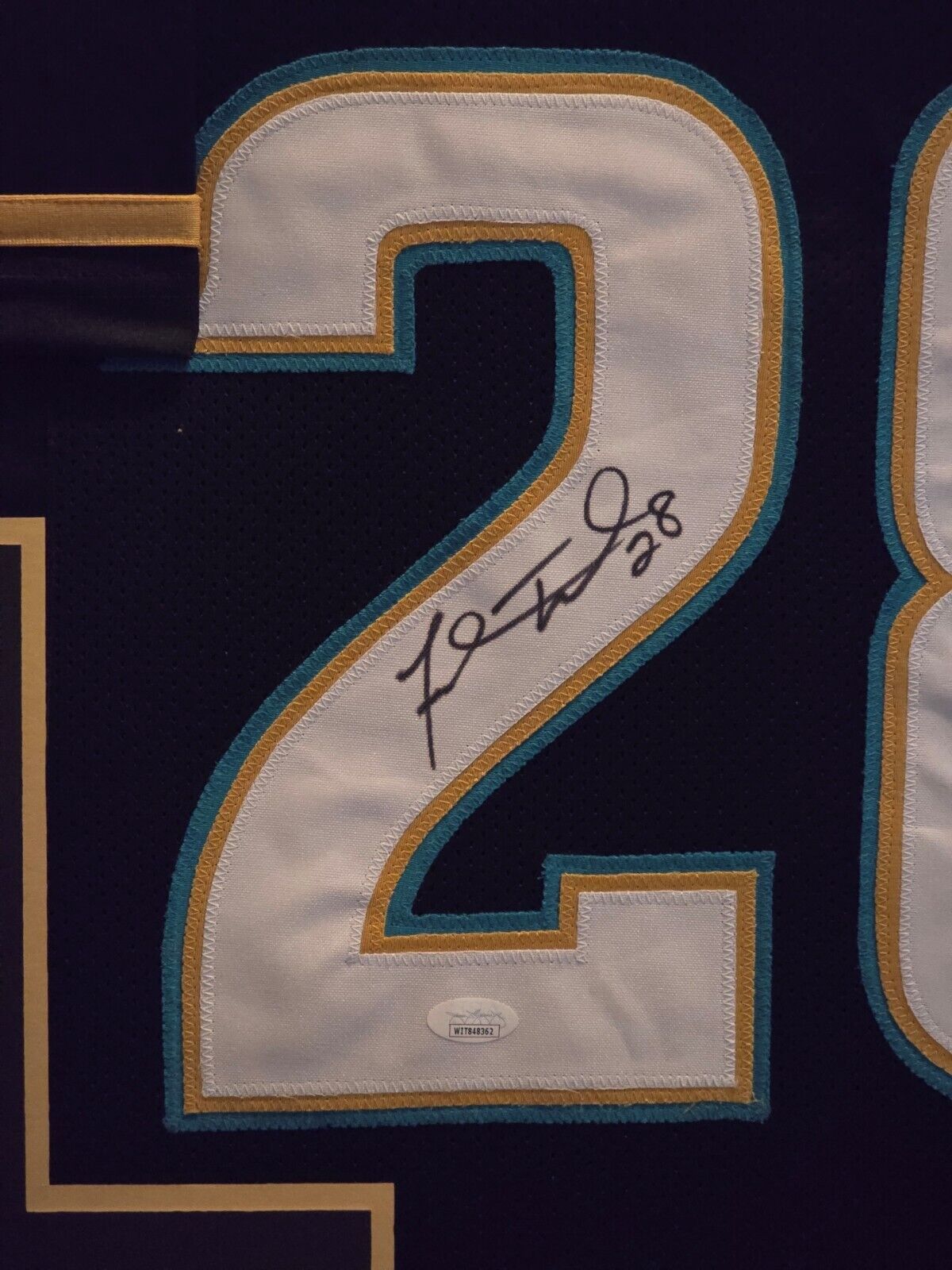 Framed Jacksonville Jaguars Fred Taylor Autographed Signed Jersey Jsa Coa