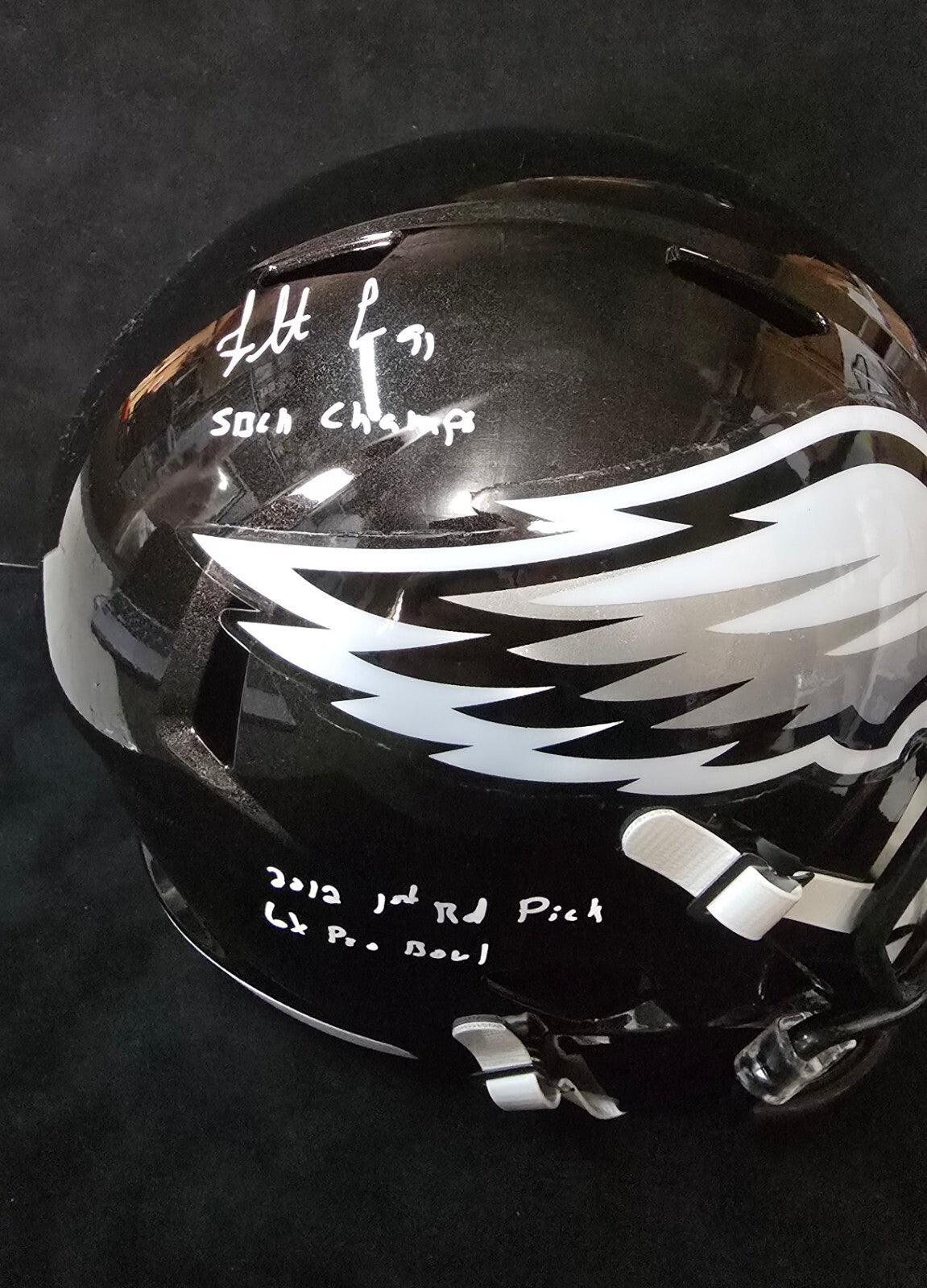 Philadelphia Eagles Fletcher Cox Signed Full Size Alt Replica Helmet Beckett