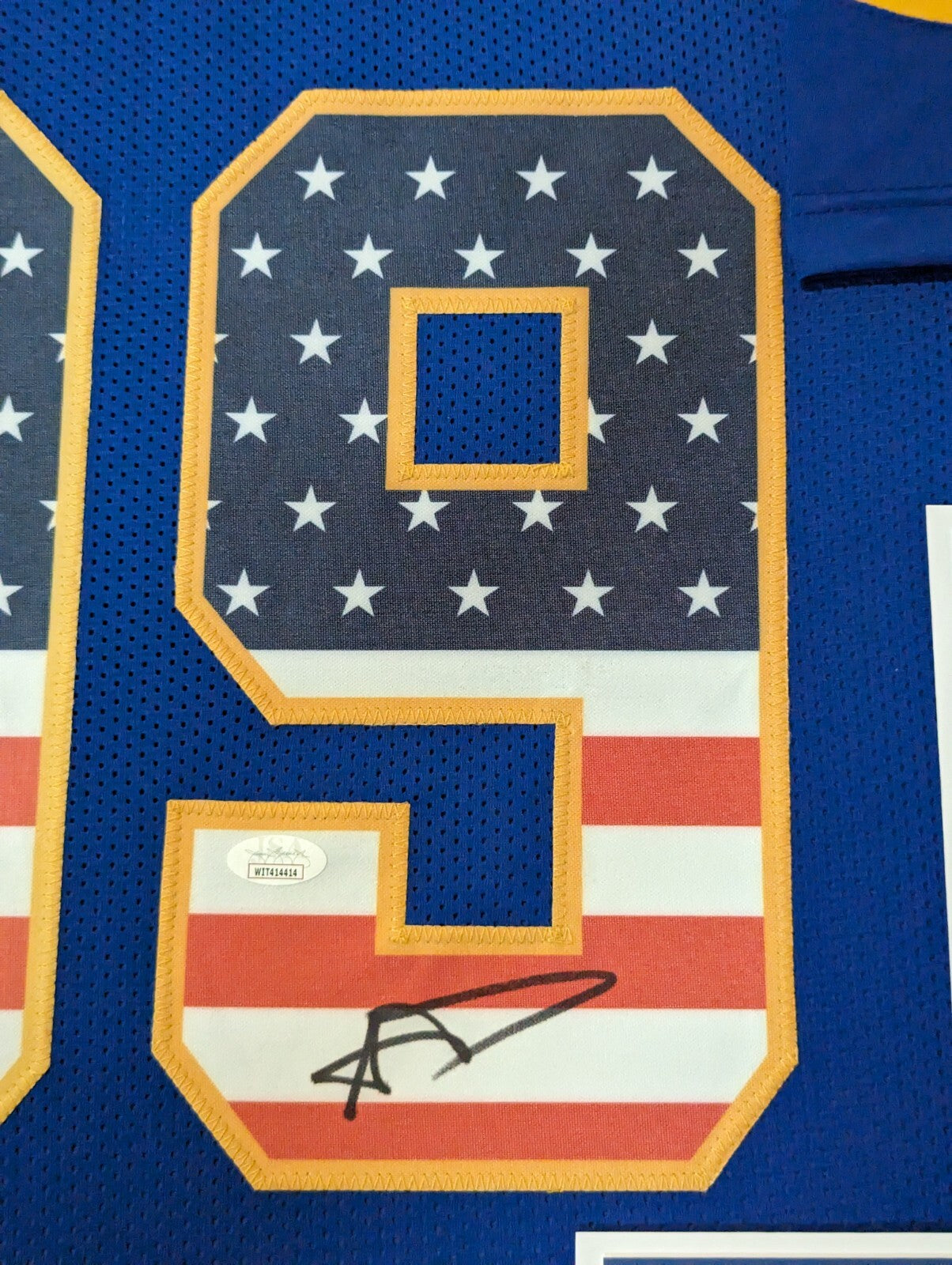 Framed Los Angeles Rams Aaron Donald Autographed Signed Jersey Jsa Coa