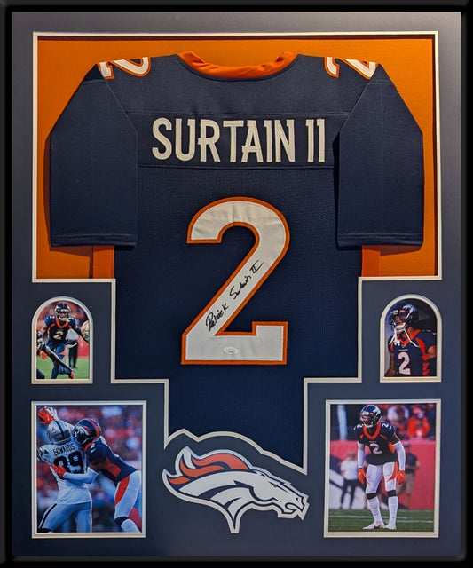 Framed Denver Broncos Pat Surtain Ii Autographed Signed Jersey Jsa Coa